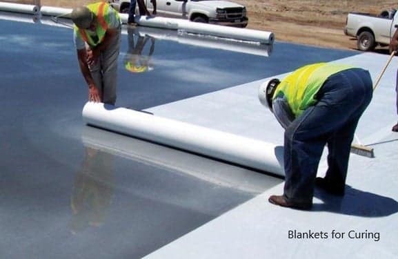 Insulating Blankets method of curing concrete