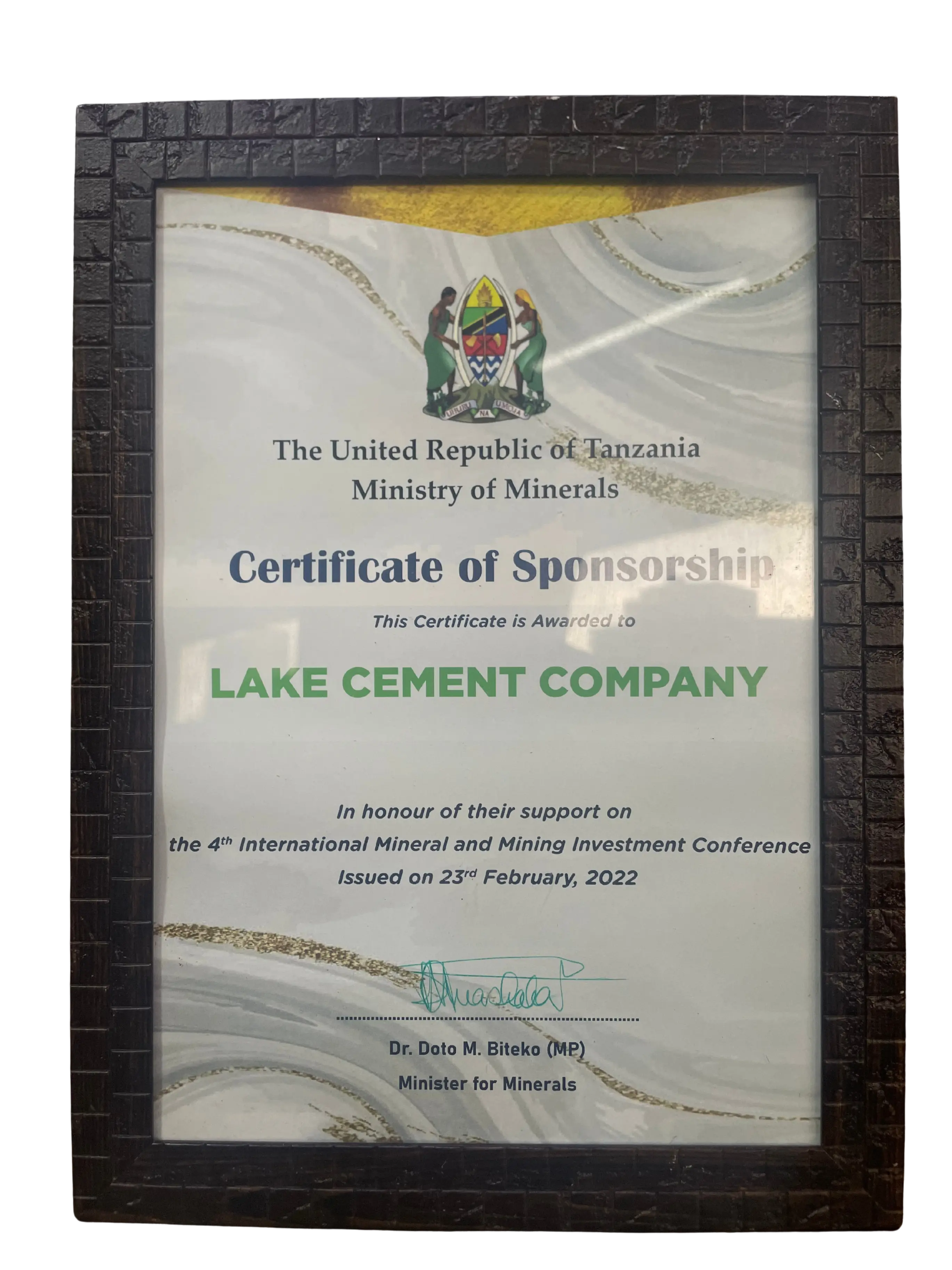 Certificate of Sponsorship